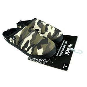 Hurley Duke Comfort Memory Foam Green Black Camo Slip On Slipper Men's Size M